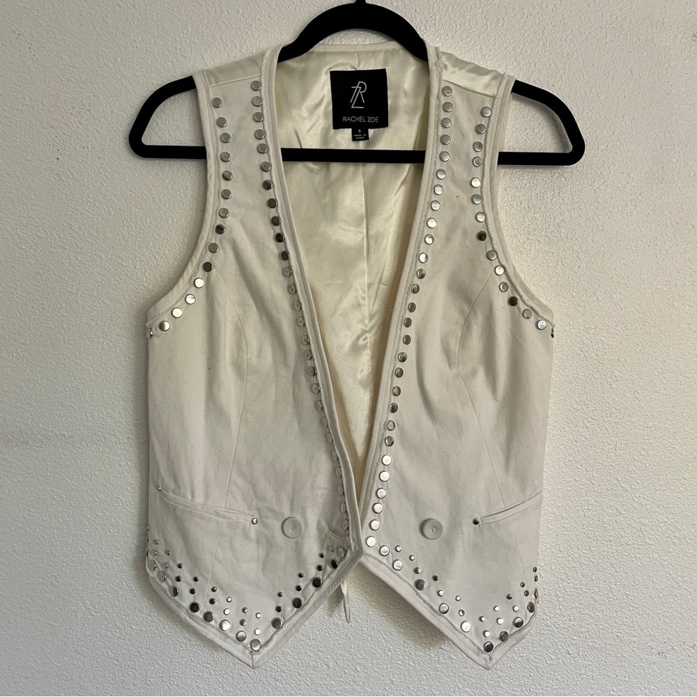 ✨SOLD✨Rachel Zoe studded white vest